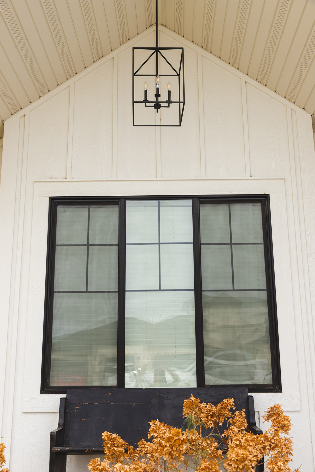 Window of the Eaves with bench in front, part of a beautiful custom built house in Twin Falls, Idaho.