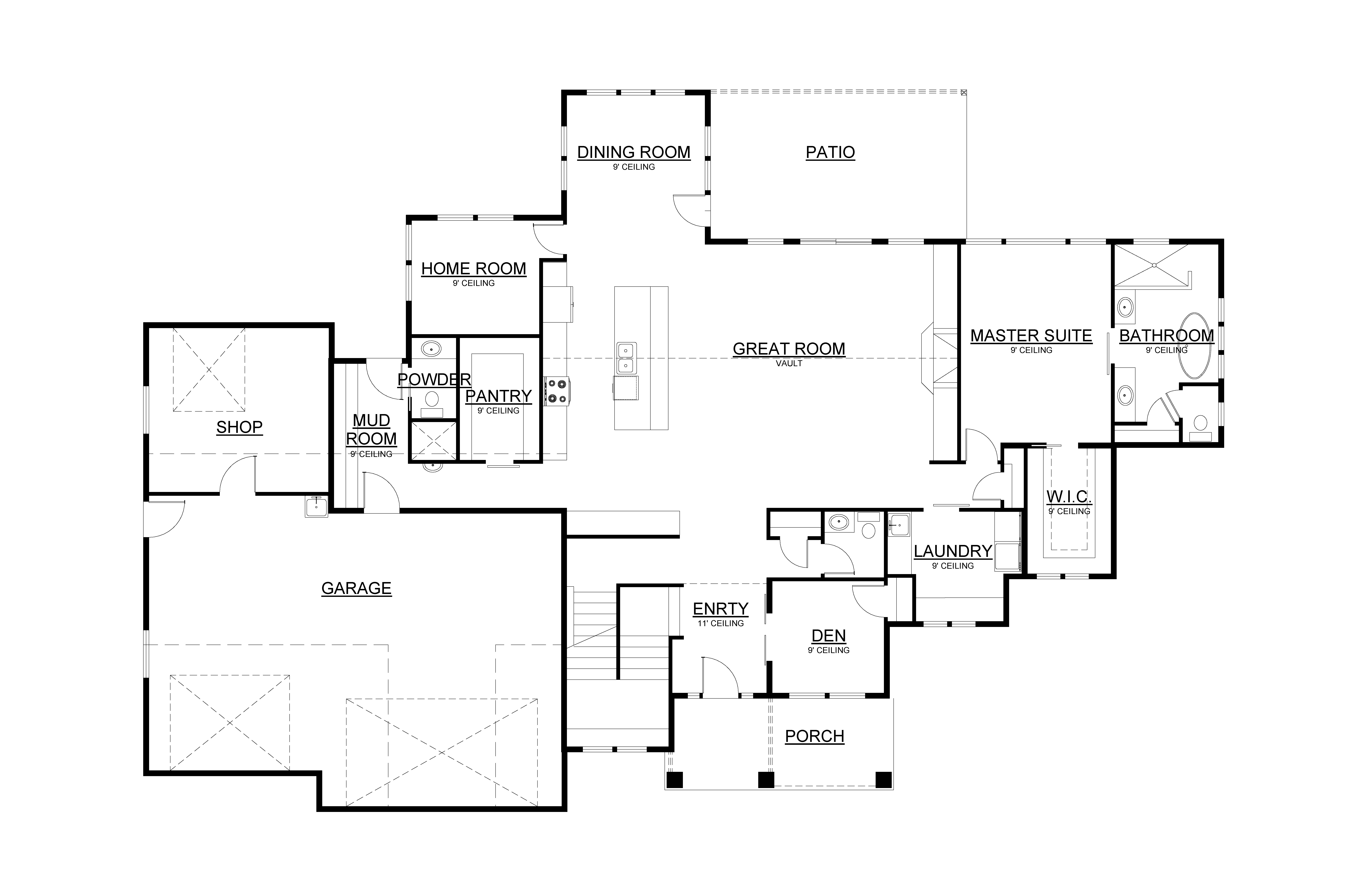 custom built home floor plan