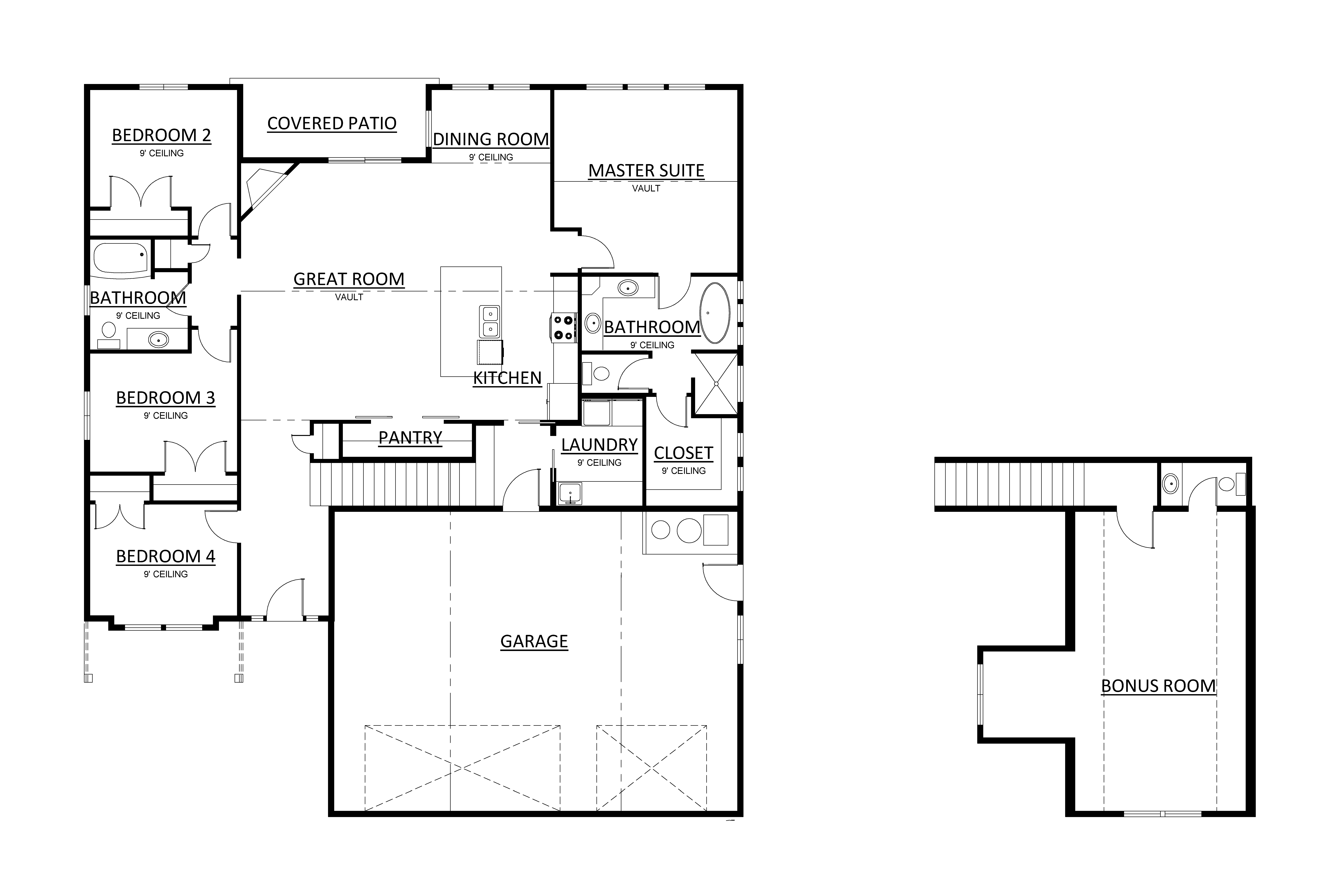 A detailed floor plan on the eaves.