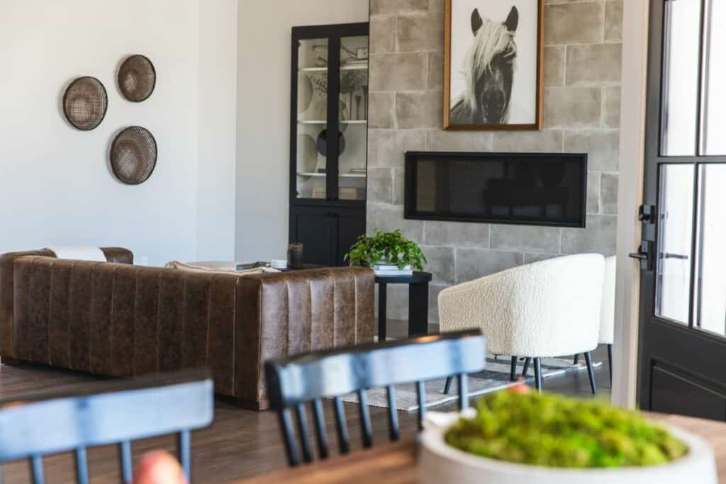 beautiful custom built living room.