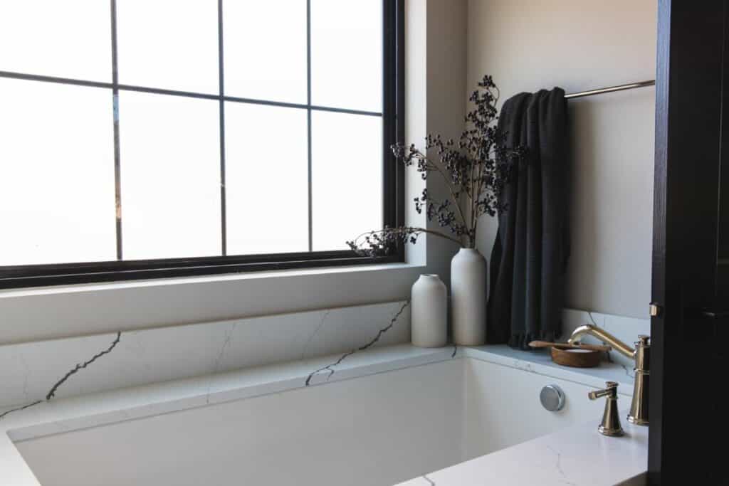 large luxury marble bathtub