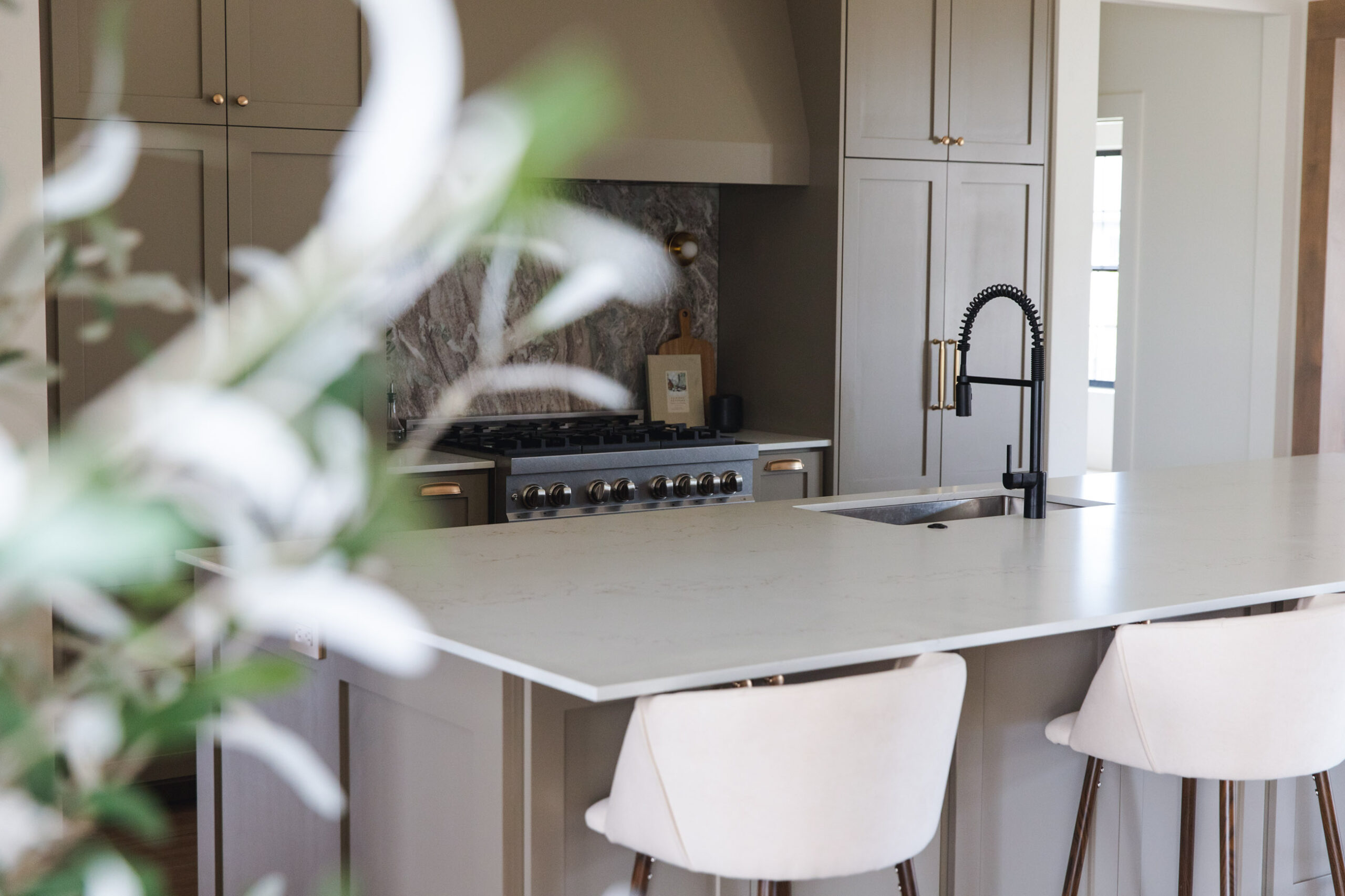 The Hayden open concept kitchen, a luxury custom house in Twin Falls, Idaho.