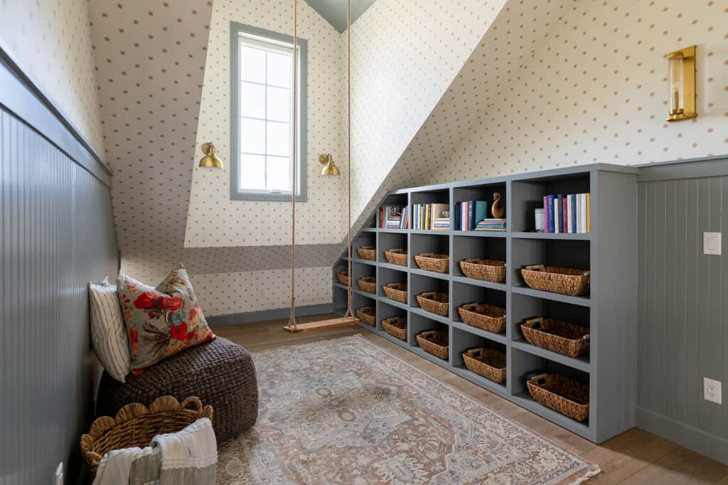 Cozy Corner Wall Sconce Lighting in a reading nook | magic valley parade of homes custom home by Meg & Co