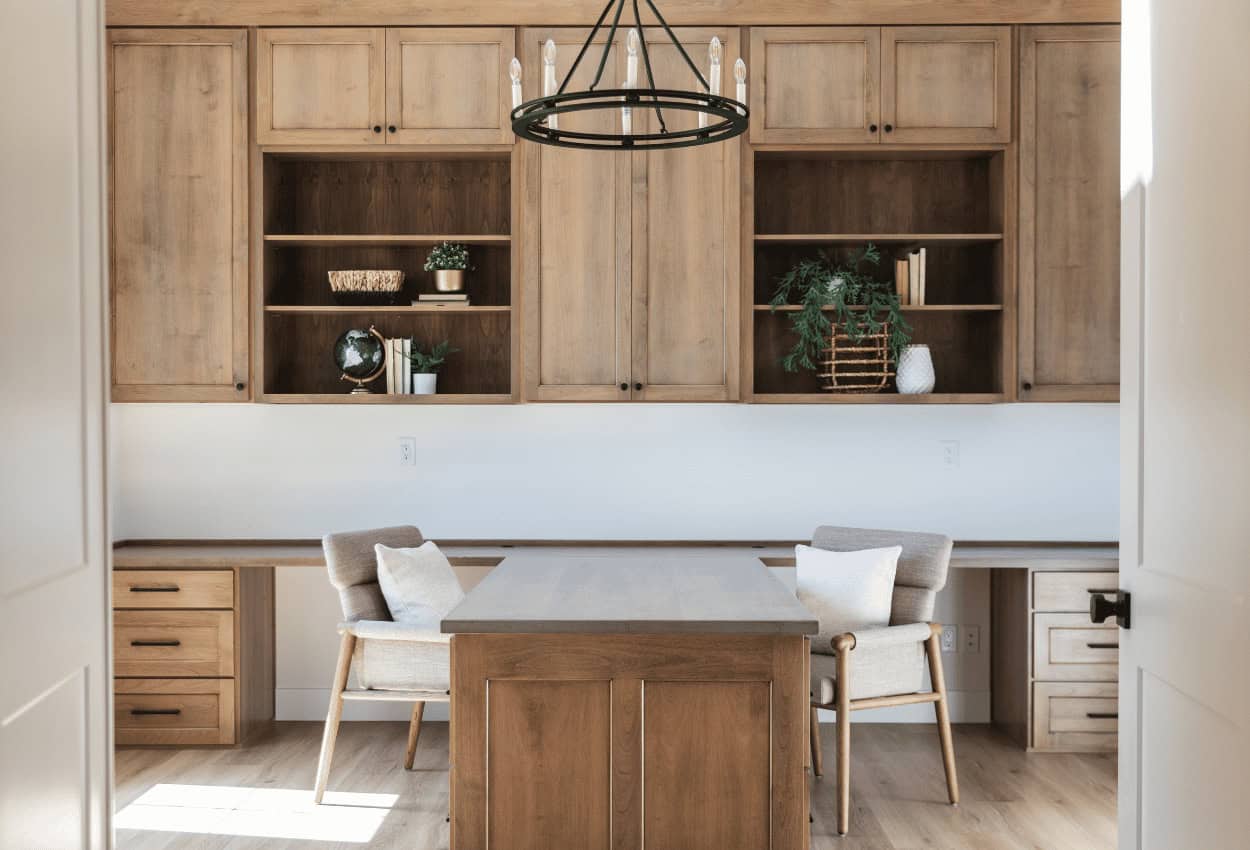 Beautiful custom office design by Meg & Co Idaho Custom Home Builders.