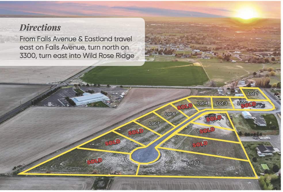 Map of Wild Rose Ridge for a Custom Home Twin Falls Idaho