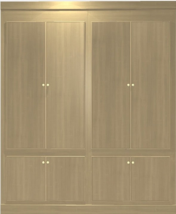Hall Storage - Custom Home Hailey Idaho Custom built-in hall storage for The Merrick featuring floor-to-ceiling warm wood cabinetry and integrated lower storage.